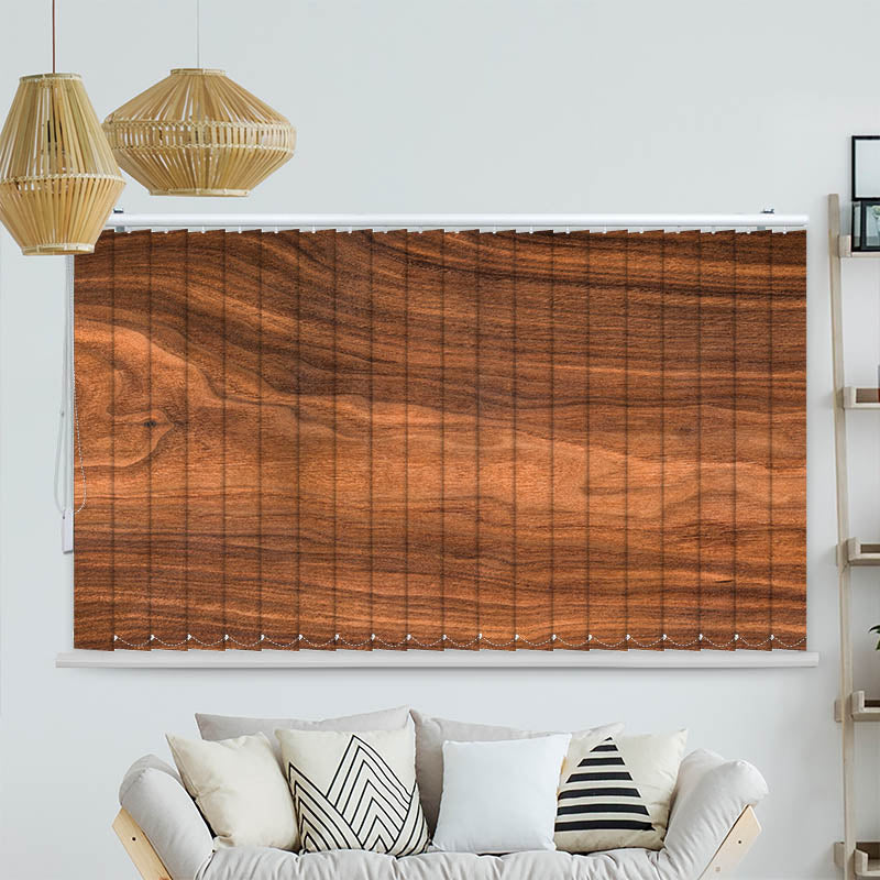 Lamellenvorhang Motiv Walnuss Holzplanke