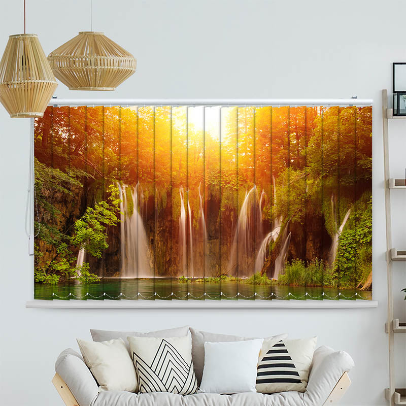 Lamellenvorhang Motiv Bunte Topfblumen