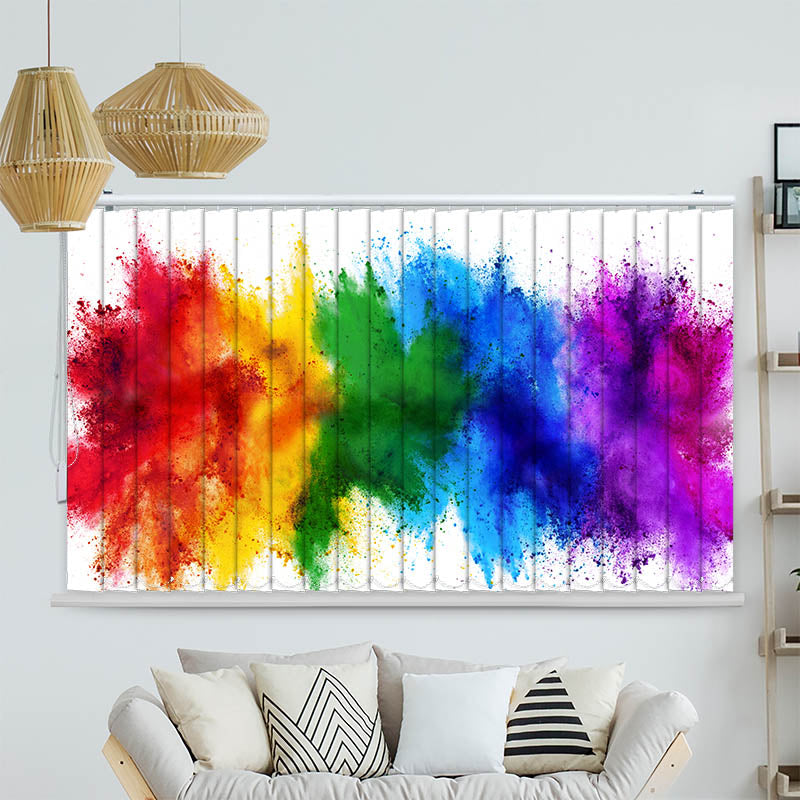 Lamellenvorhang Motiv Regenbogen Farbexplosion