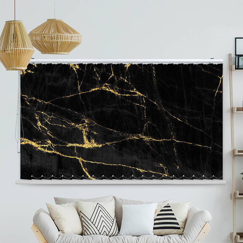 Lamellenvorhang Motiv Schwarz Goldener Hintergrund