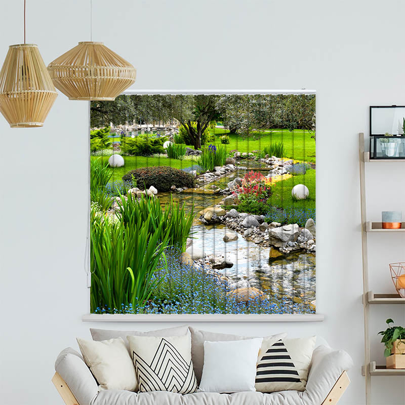 Lamellenvorhang Motiv "Wunderschoener Garten"