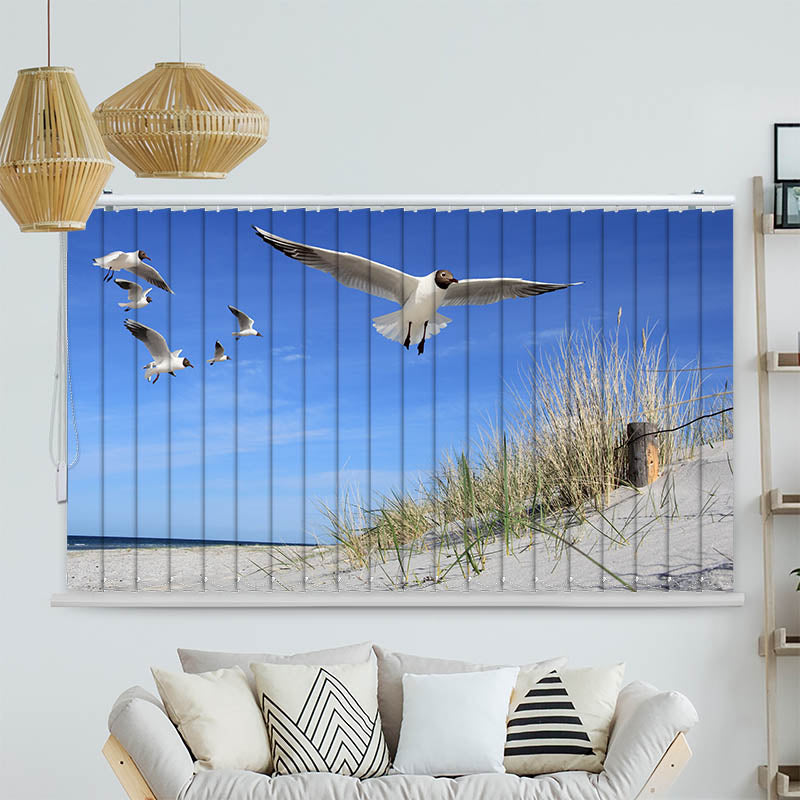 Lamellenvorhang Motiv "Moewen am Strand"