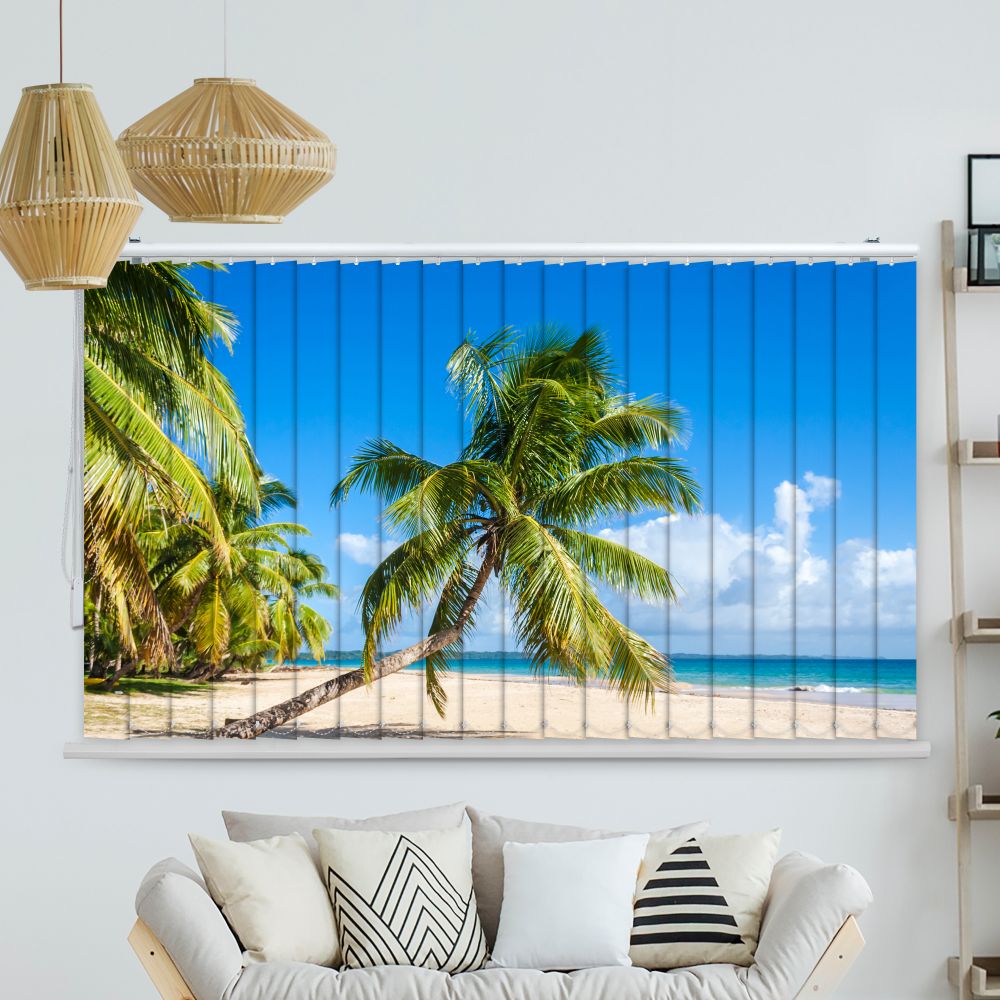 Lamellenvorhang Motiv Palme Meer
