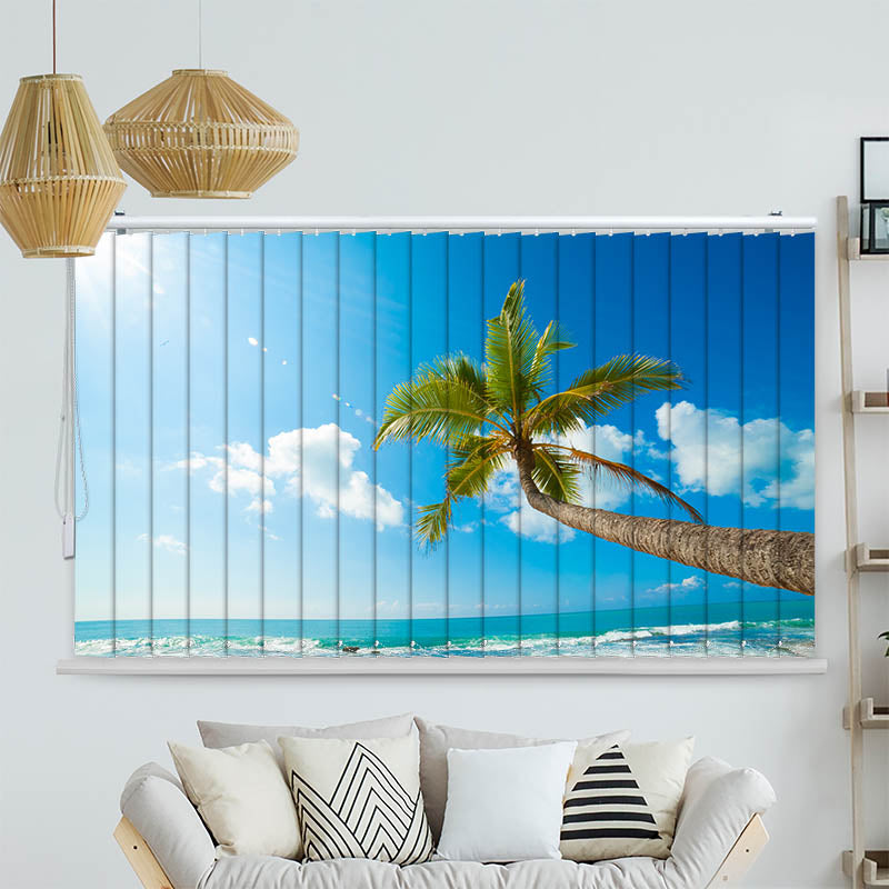 Lamellenvorhang Motiv Sonnenuntergang Strand