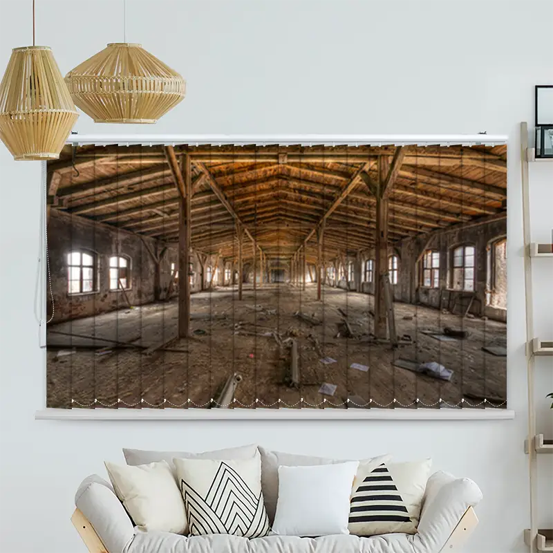 Lamellenvorhang Motiv Bambusblaetter von Oben