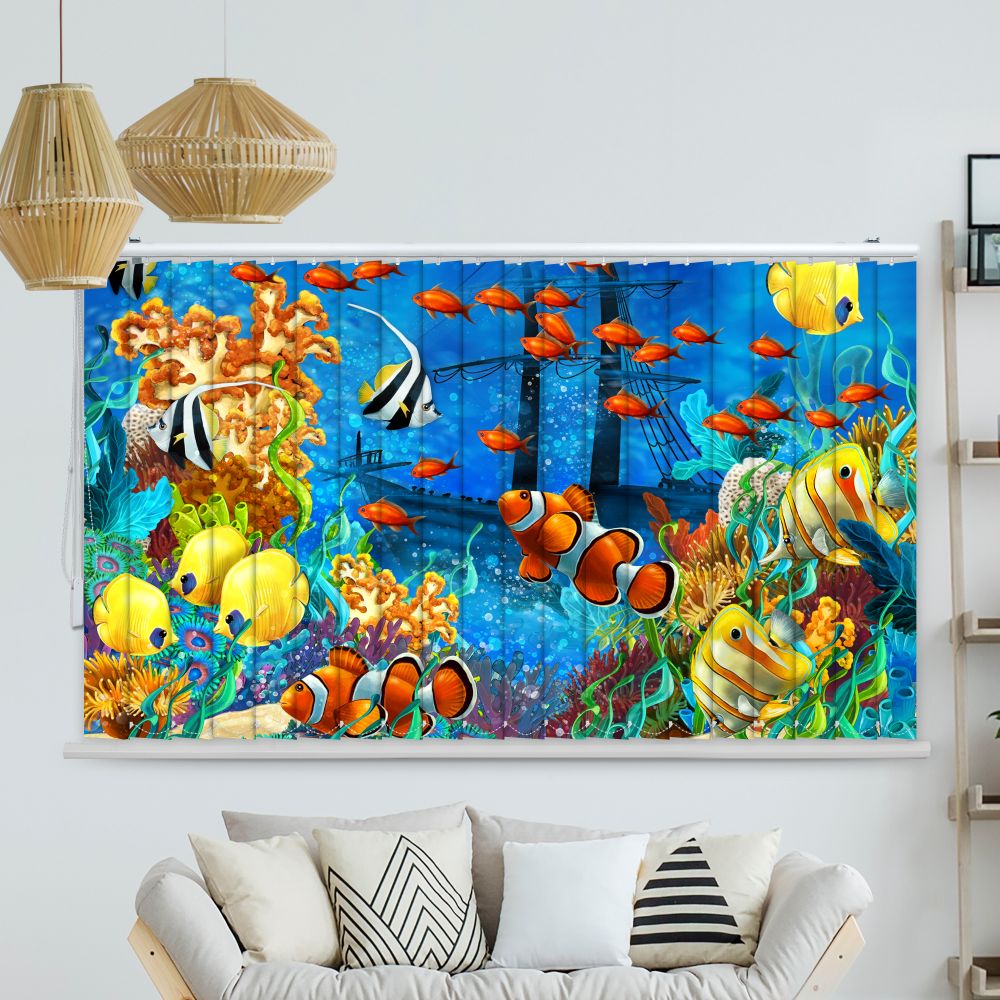 Lamellenvorhang Motiv Kanal Bunte Haeuser