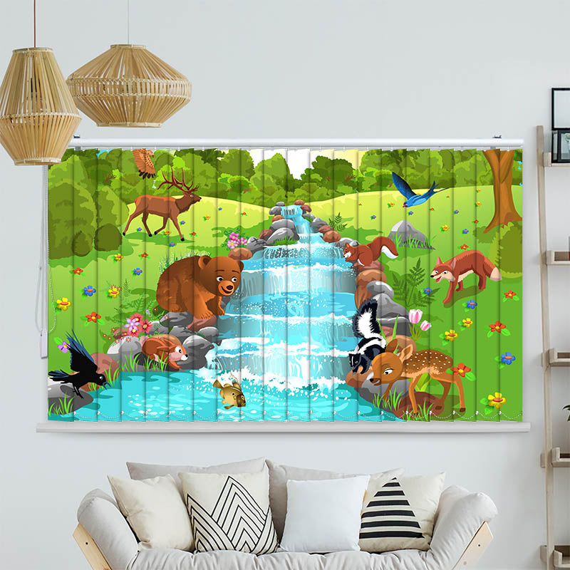 Lamellenvorhang Motiv "Tiere am Fluss"