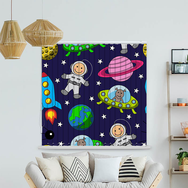 Lamellenvorhang Motiv "Astronauten im Weltraum"