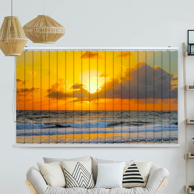 Lamellenvorhang Motiv "Sonnenuntergang Meer"