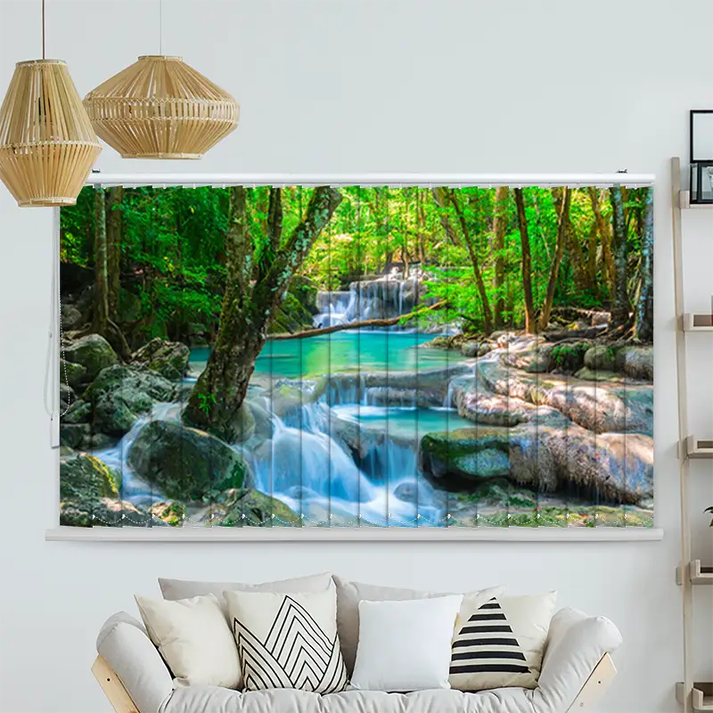 Lamellenvorhang Motiv Wasserfall Im Wald In Thailand