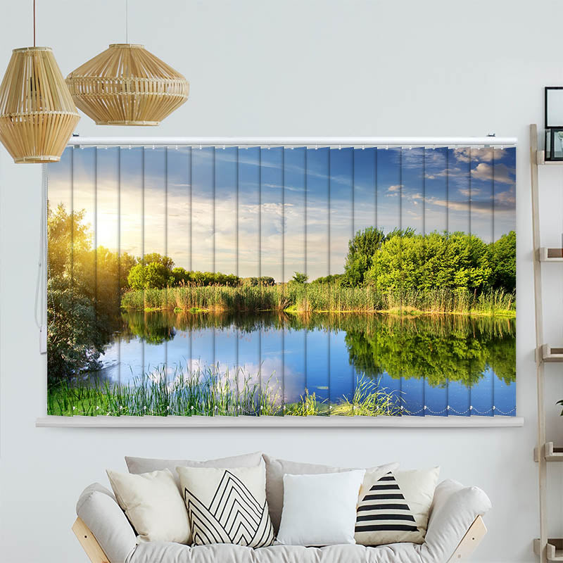 Lamellenvorhang Motiv Idyllischer Waldsee