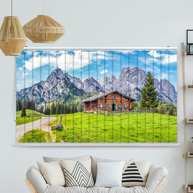 Lamellenvorhang Motiv Berghuette Alpen