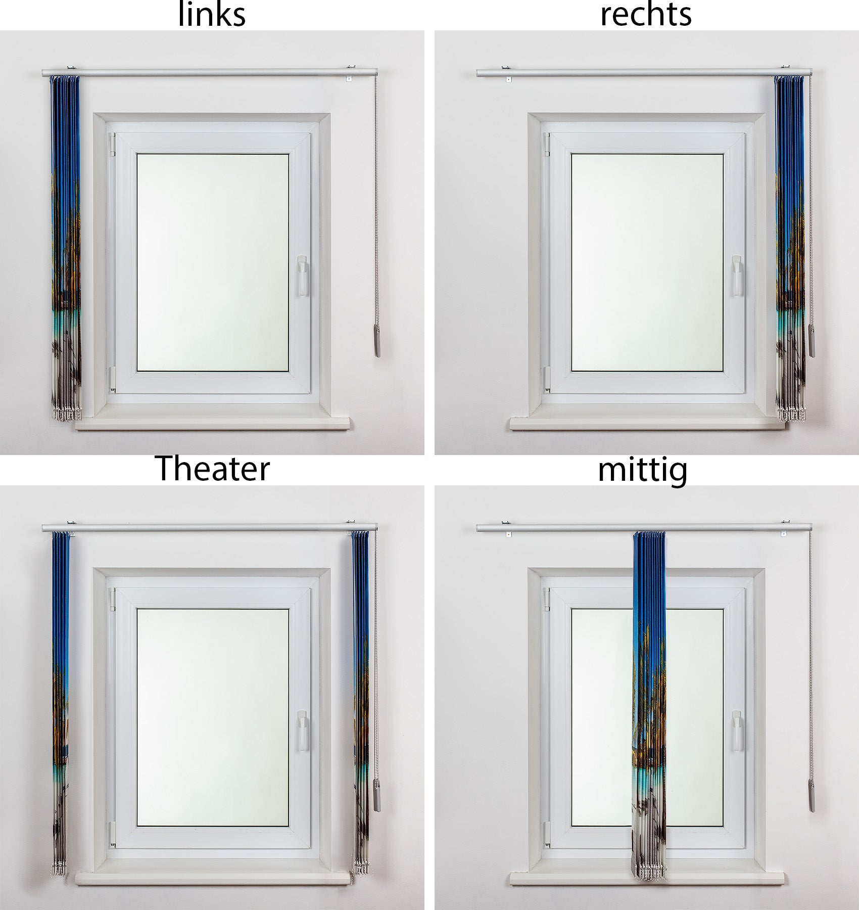 Tooltip über die Angabe der Paketseite bei einem Lamellenvorhang