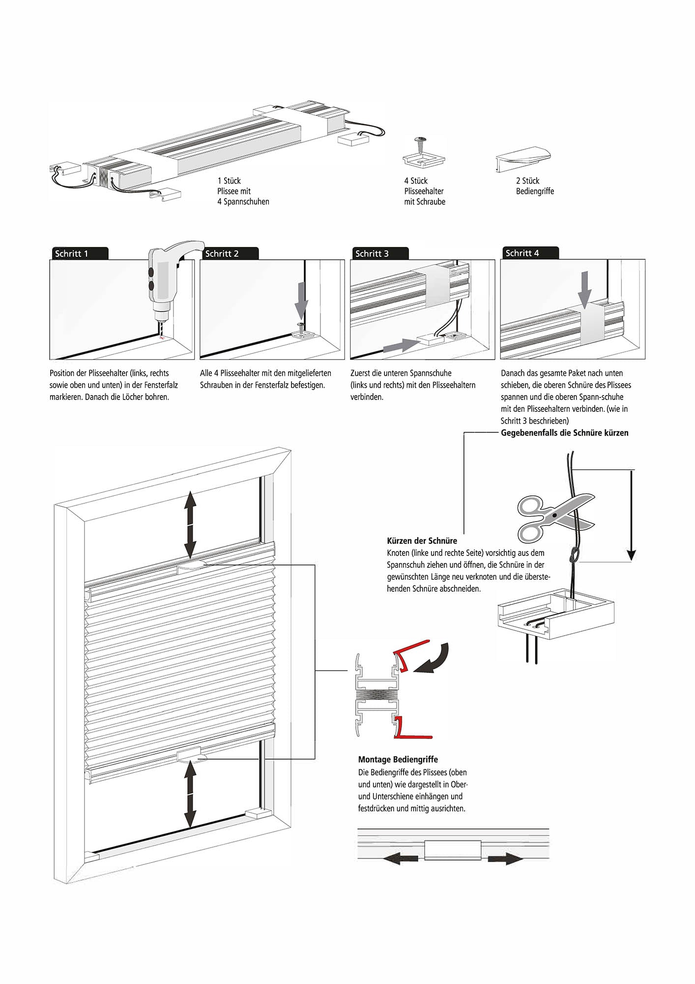 Montageanleitung Plissee Schraubmontage