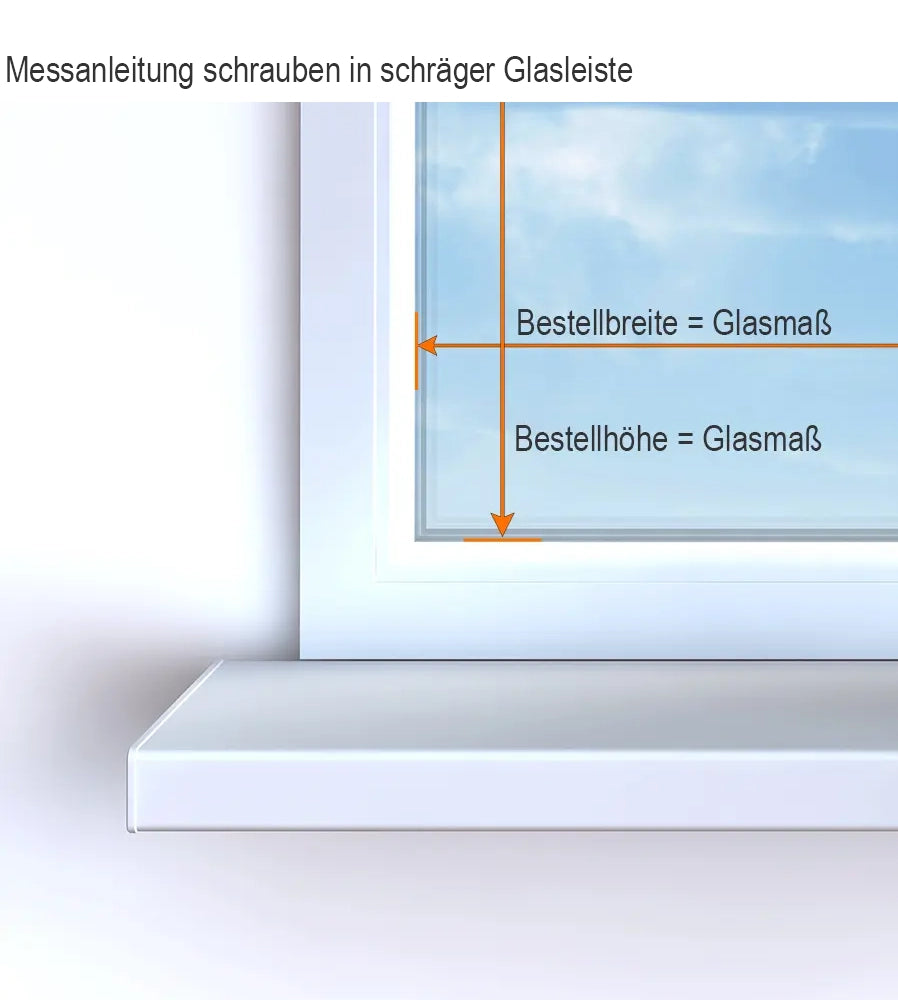 Messanleitung Plissee mit schräger Glasleiste