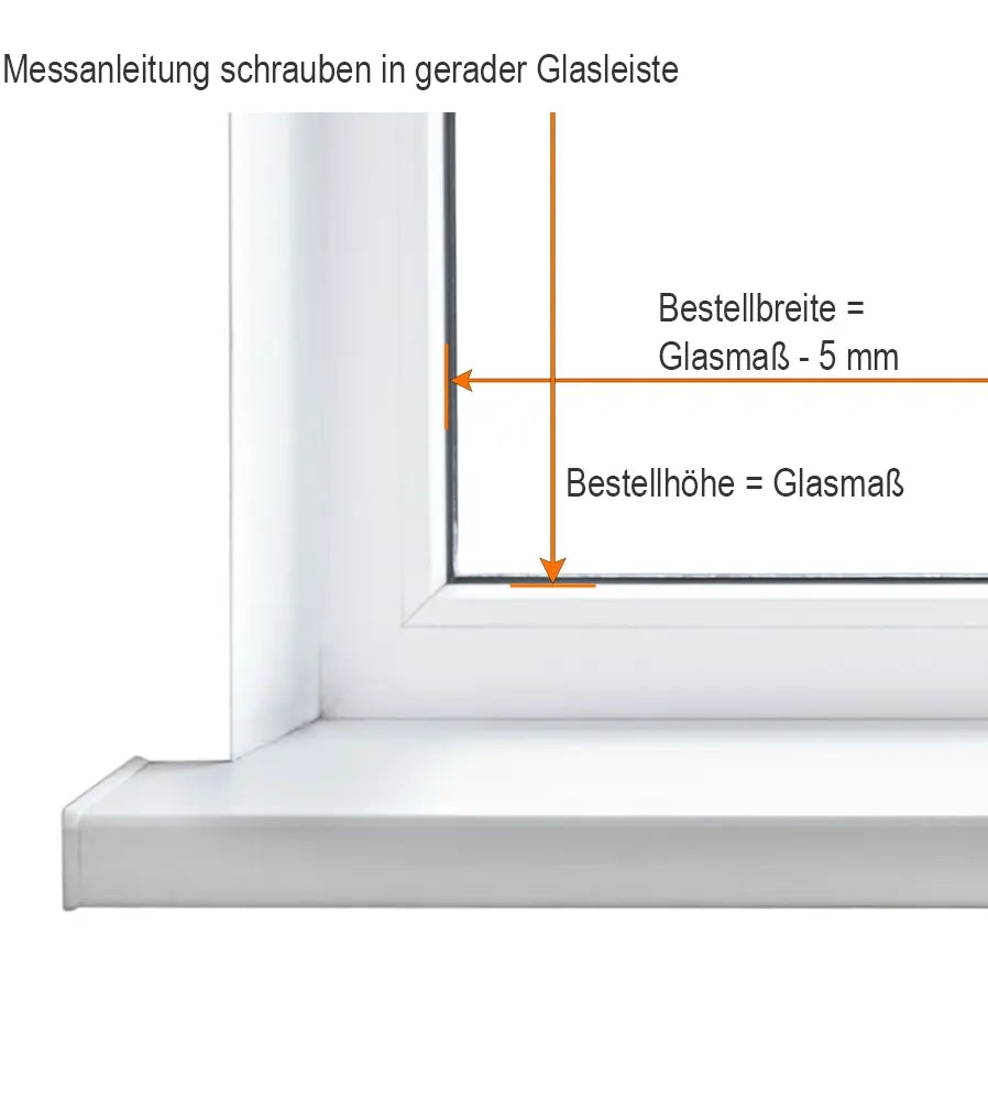 Messanleitung schrauben in gerader Glasleiste