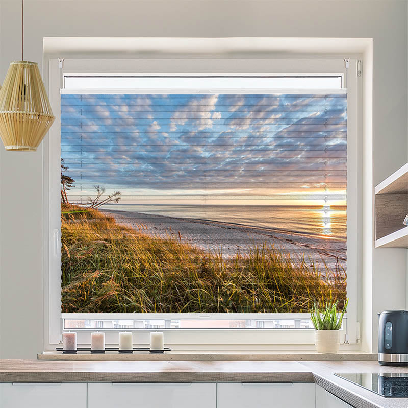 Plissee Motiv "Sonnenuntergang am Meer"