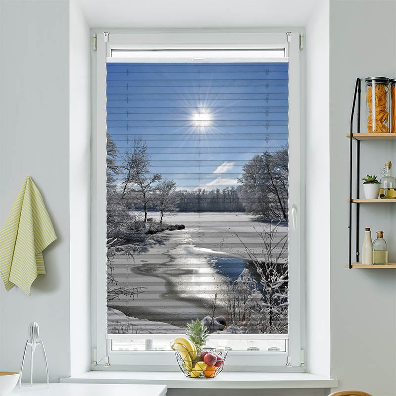 Plissee Motiv "Schneelandschaft"