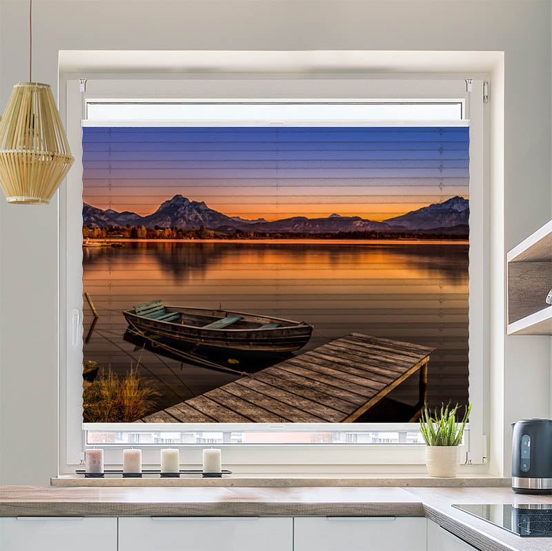 Plissee Motiv Abendstimmung am Hopfensee