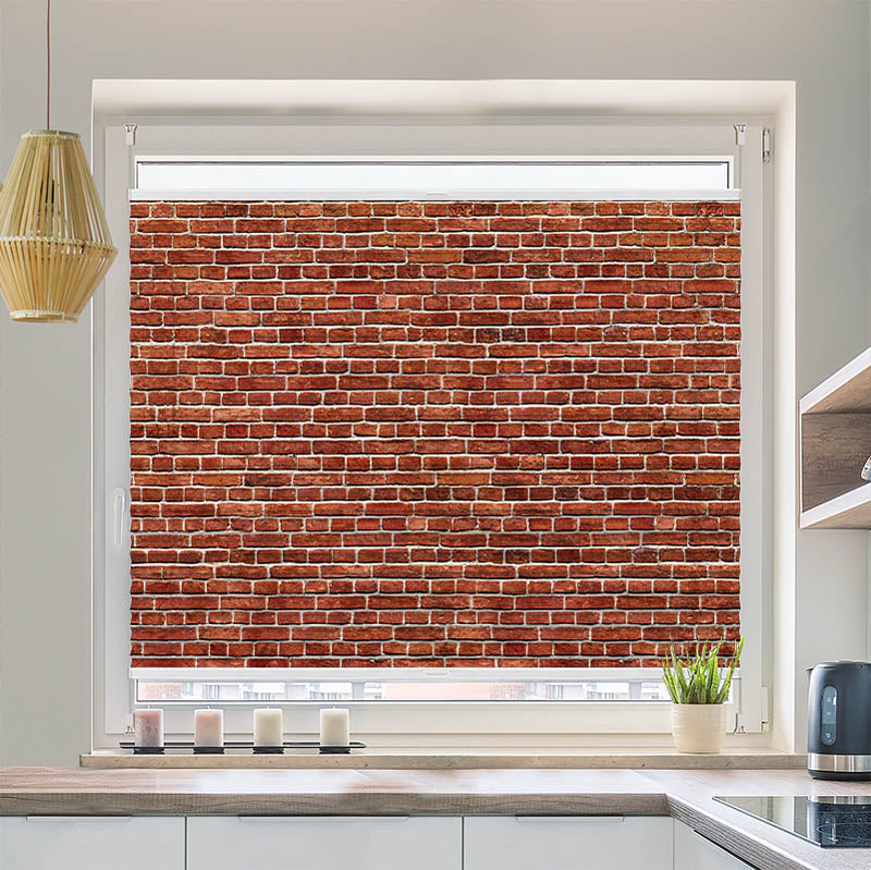 Plissee Motiv Alte Rote Ziegelmauer