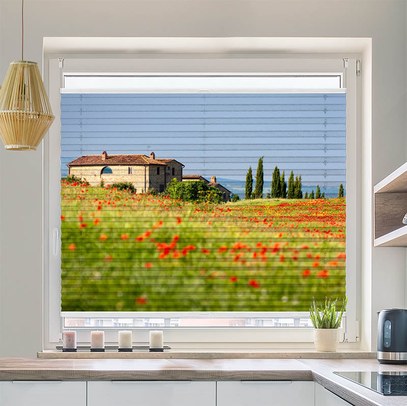 Plissee Motiv Toskana Landschaft