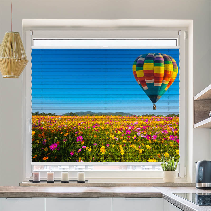 Plissee Motiv Blumenwiese Ballon