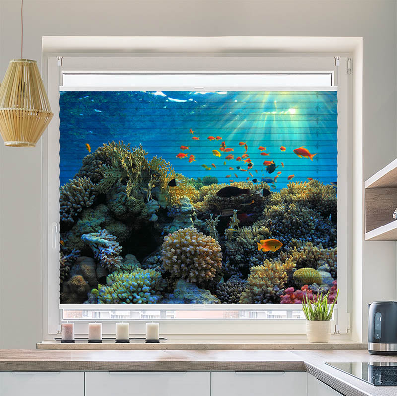 Plissee Motiv "Fische im Ozean"