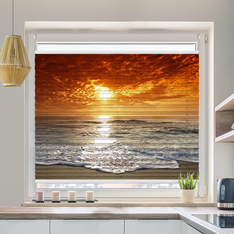 Plissee Motiv Meer Sonnenuntergang