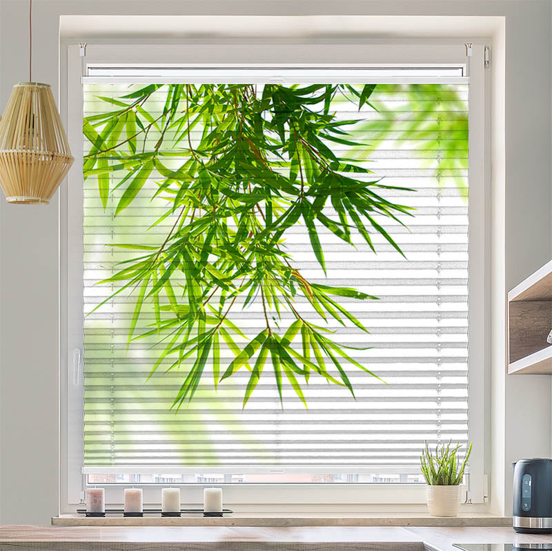 Plissee Motiv Bambusblaetter von Oben
