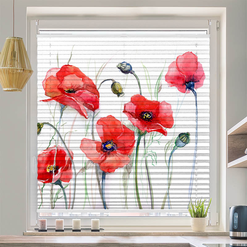 Plissee Motiv Mohnblumen Gemaelde