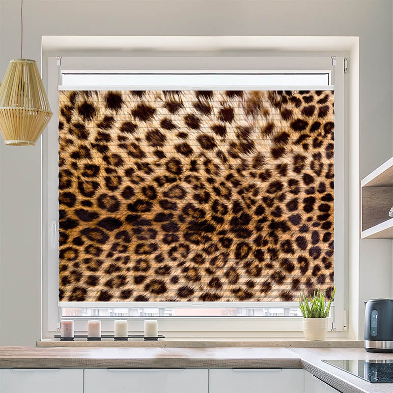 Plissee Motiv "Leopardenmuster"