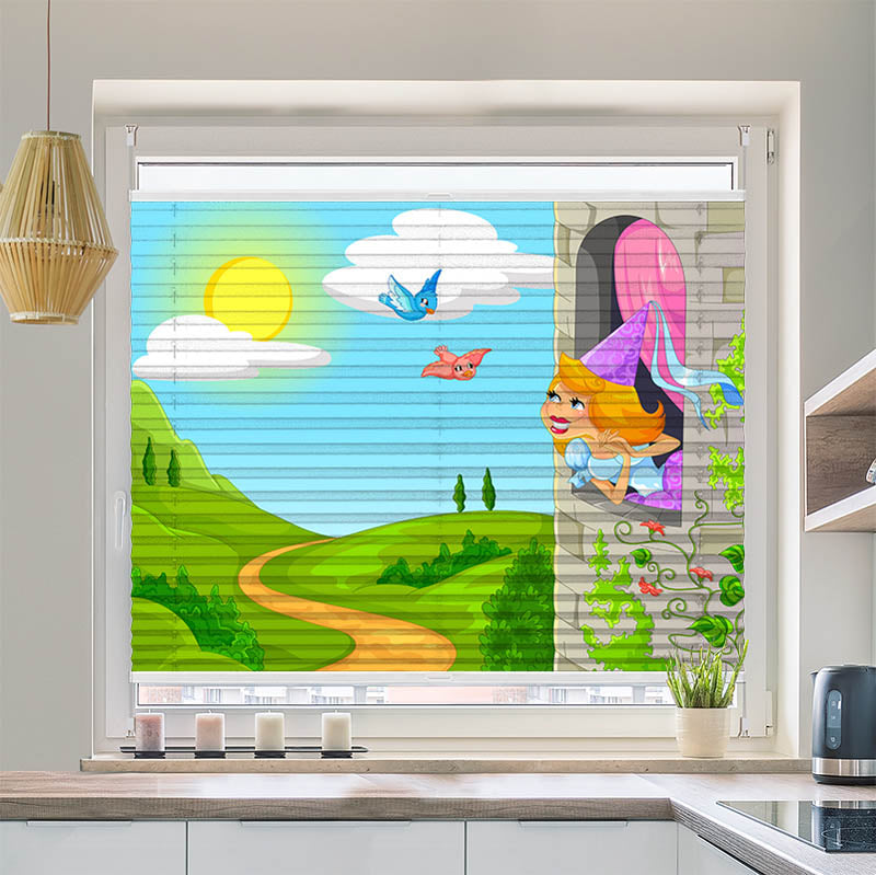 Plissee Motiv "Prinzessin im Turm"