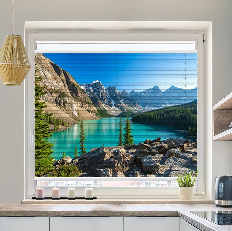 Plissee Motiv Rocky Mountains Canada