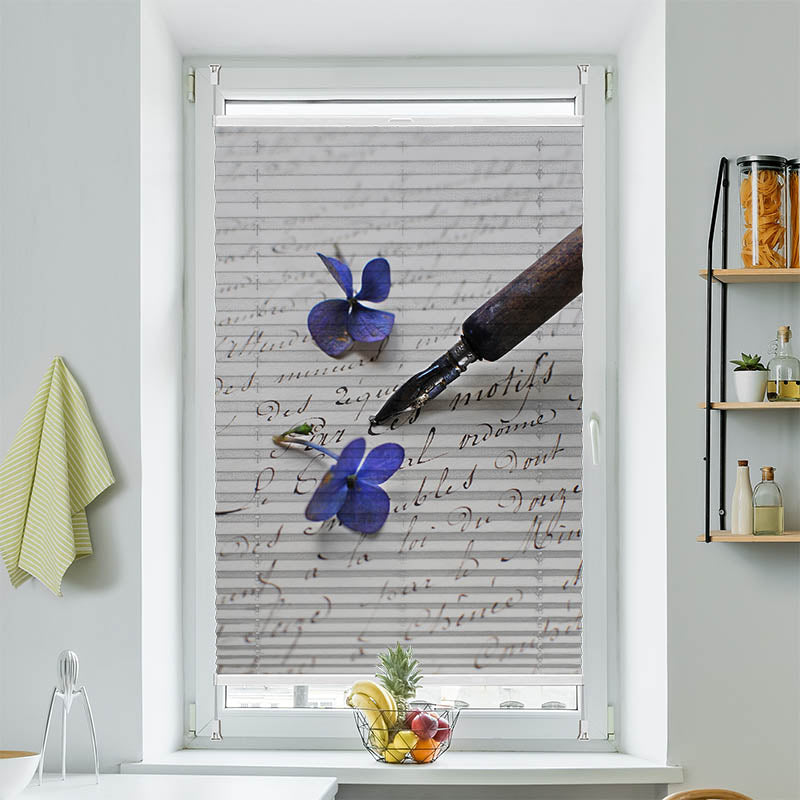 Plissee Motiv Hortensien Brief Fueller Vintage