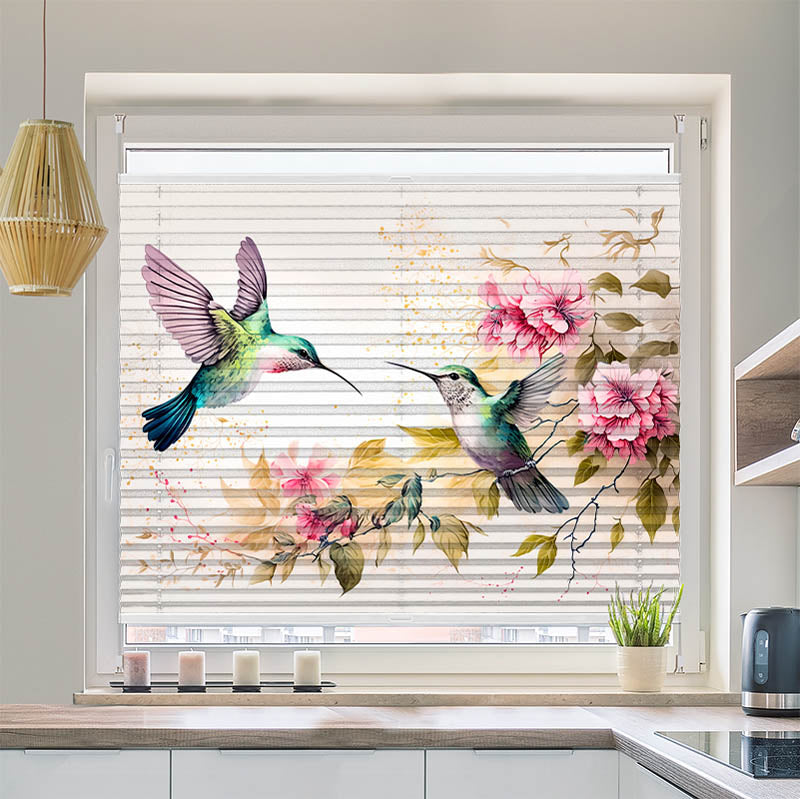 Plissee Motiv Kolibri Gemalt