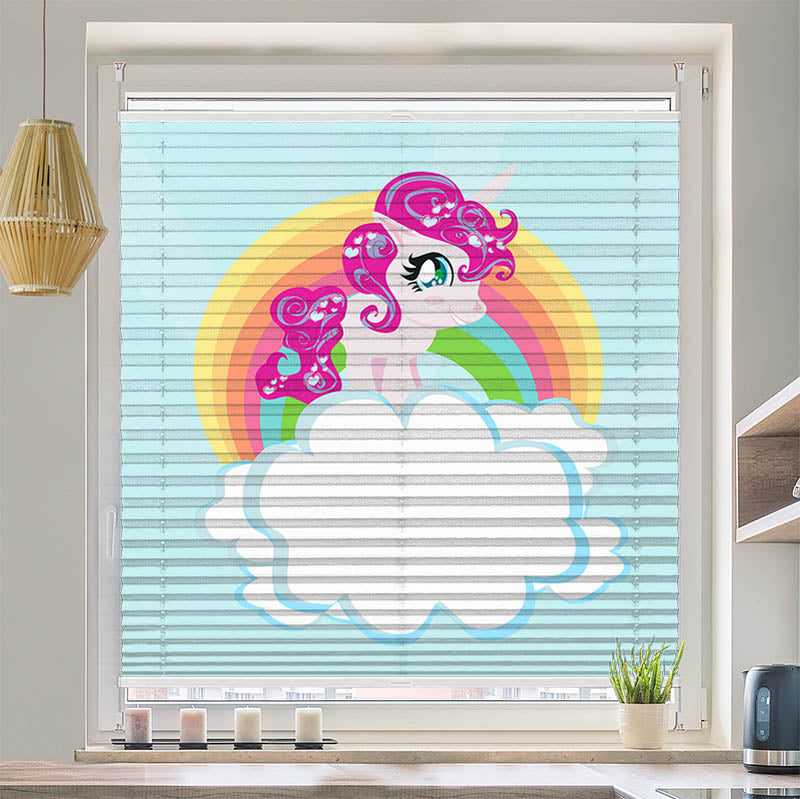 Plissee Motiv "Pony auf der Wolke"