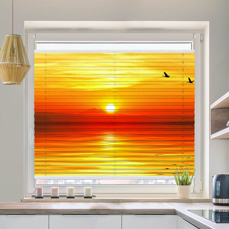 Plissee Motiv Sonnenuntergang Meer