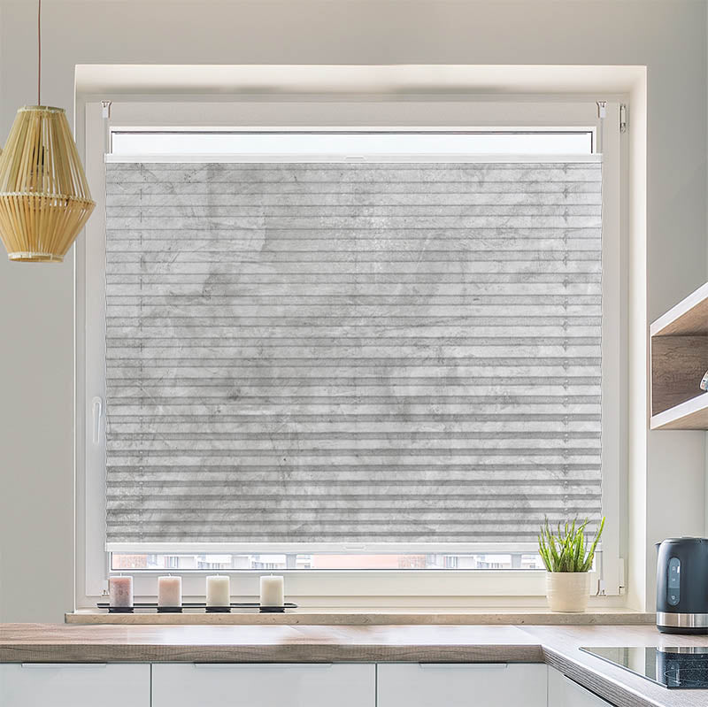 Plissee Motiv Beton Optik Hell