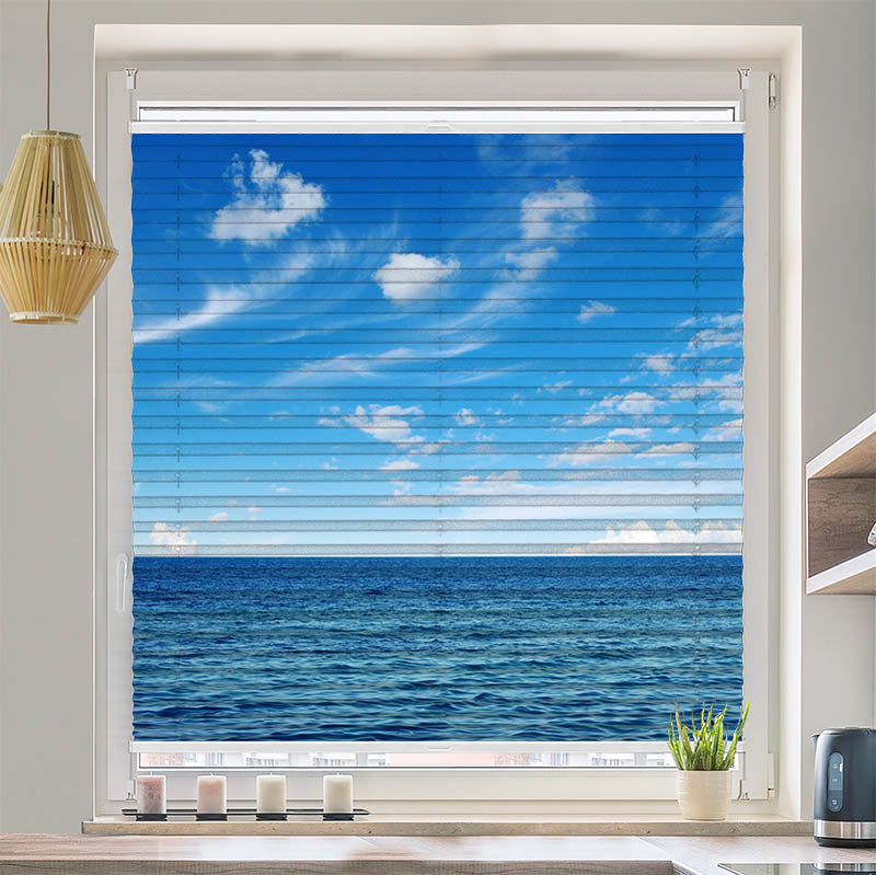 Plissee Motiv "Ozean und Blauer Himmel"