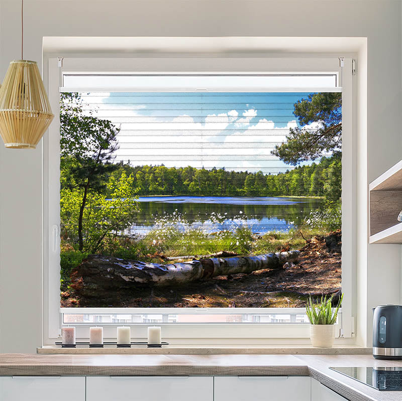 Plissee Motiv "Waldsee Panorama"