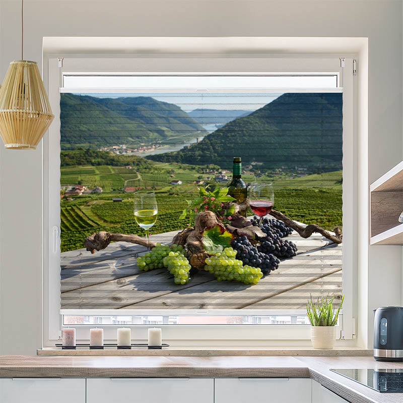 Plissee Motiv Trauben Wein Natur