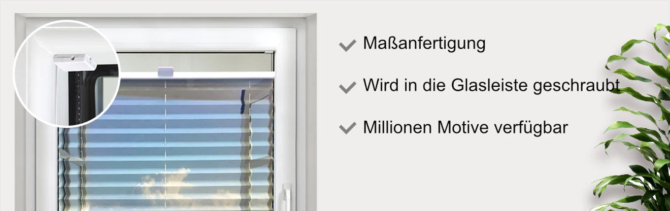 Banner Plissee zum schrauben mit Details
