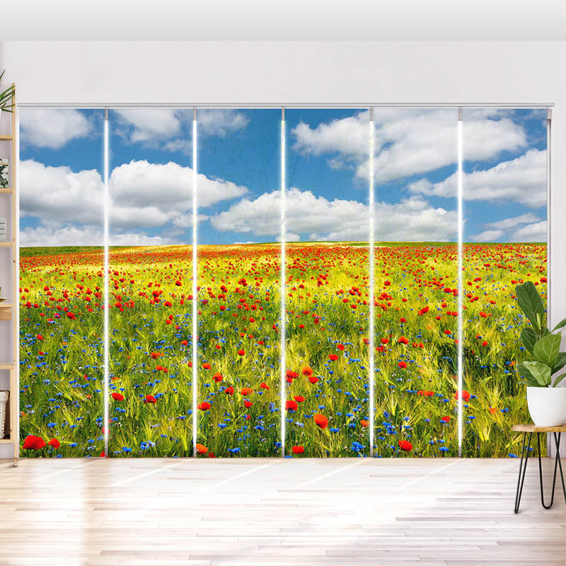 Schiebegardine Motiv Kornfeld Mohnblumen Feld