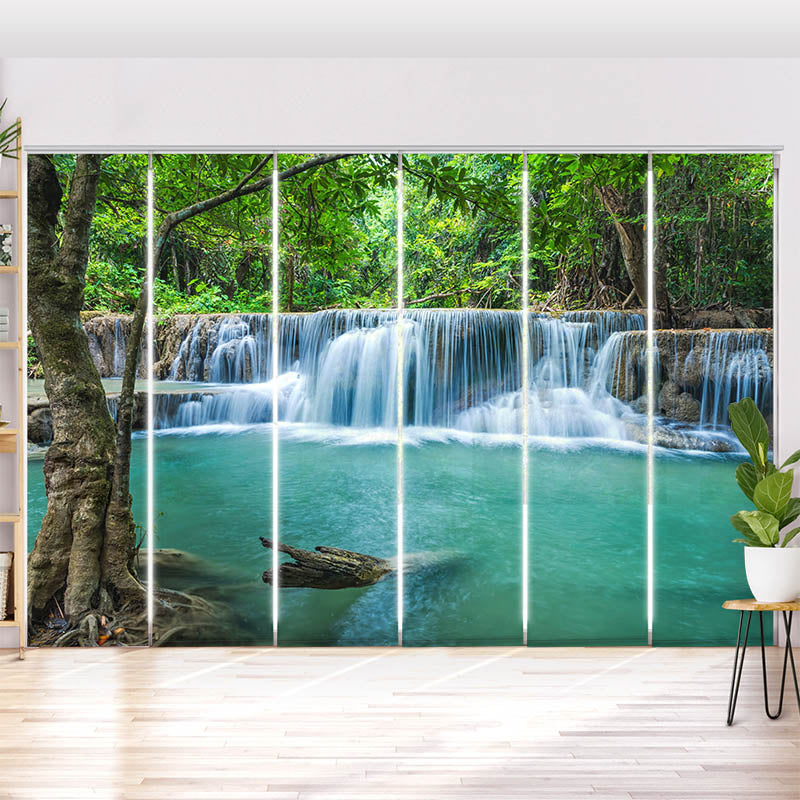 Schiebegardine Motiv "Wasserfall im Wald"