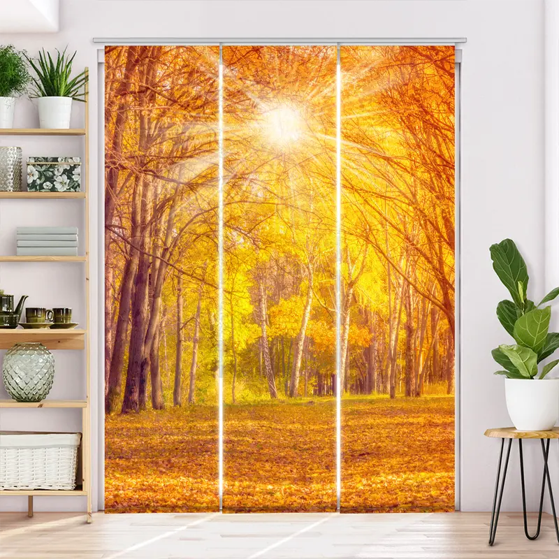 Schiebegardine Motiv "Herbstwald"