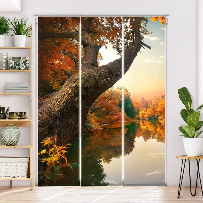 Schiebegardine Motiv "Waldsee Im Herbst"