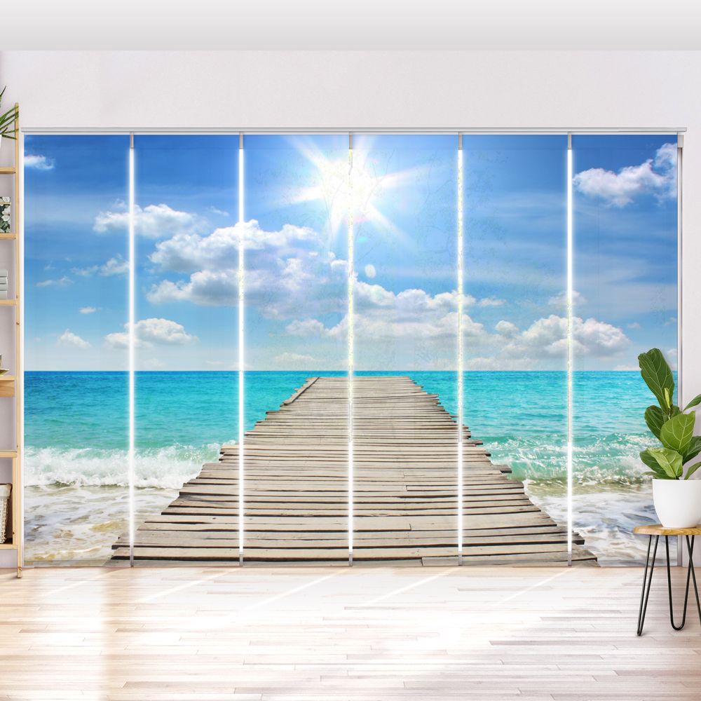 Schiebegardine Motiv Steg ins Meer