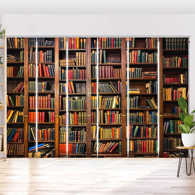 Schiebegardine Motiv Altes Beucherregal