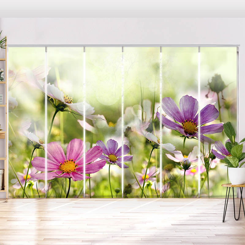 Schiebegardine Motiv Blumen Bluehen auf Wiese