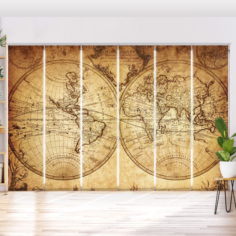 Schiebegardine Motiv Vintage Map